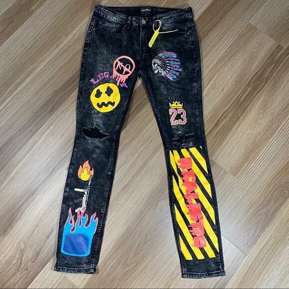 LN | Cooper 9 | Graphic Distressed Jeans | Men’s Size 30 - Picture 3 of 12